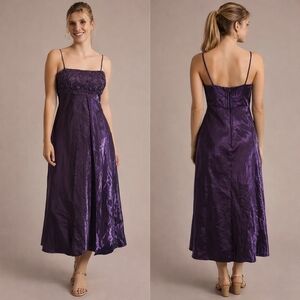 Vintage Y2K Victorian Ghotic Bridgerton Purple Beaded Prom Formal Gown Dress XL